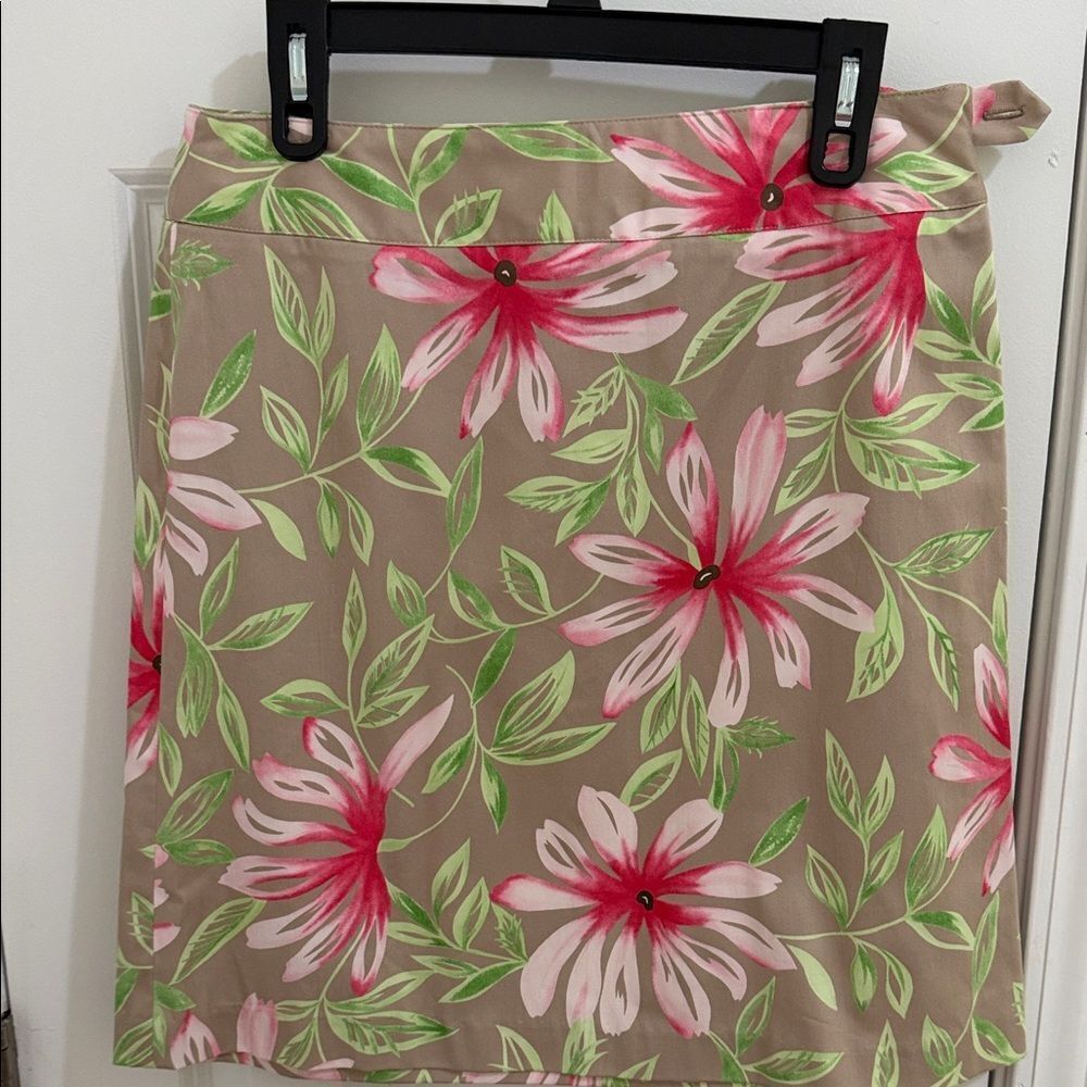 Talbots Yellow Palm and Floral Mini Skirt Set size 10 - Picture 5 of 8